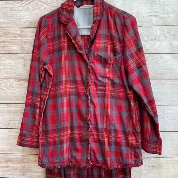 SOFT SURROUNDINGS‎ NIGHT DIVINE FLANNEL PAJAMAS IN RED PLAID - Picture 3 of 6